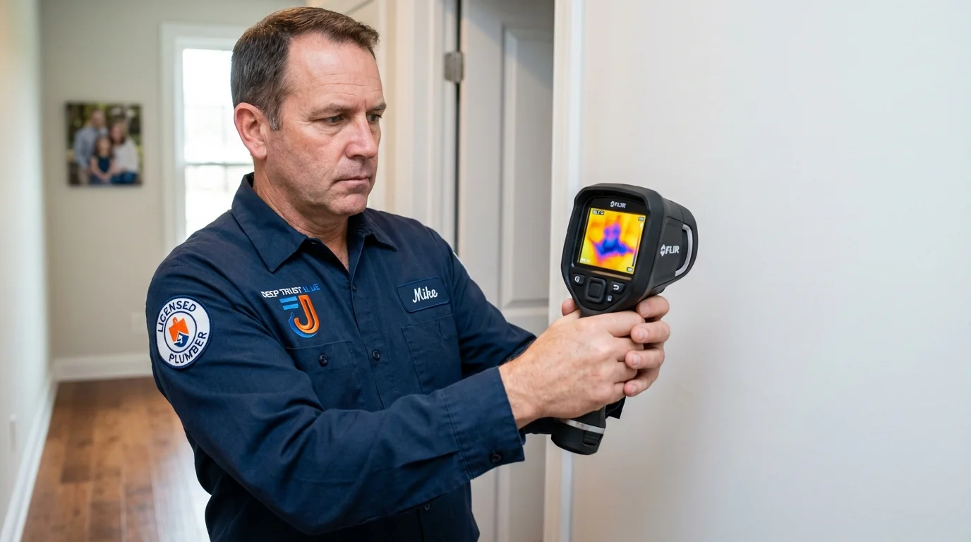 Thermal imaging leak detection by Johns Plumbing LLC in Middle Island